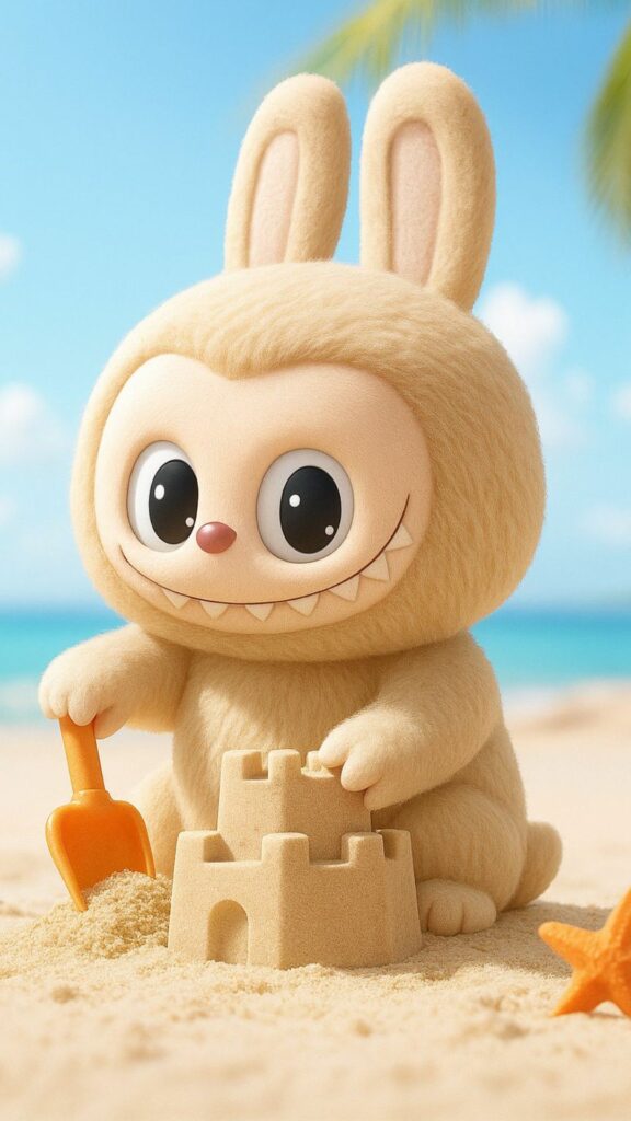 Tinh linh xây lâu đài cát trên bãi biển