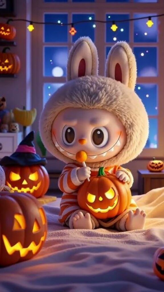 Labubu Halloween, ấm áp bên đèn bí ngô