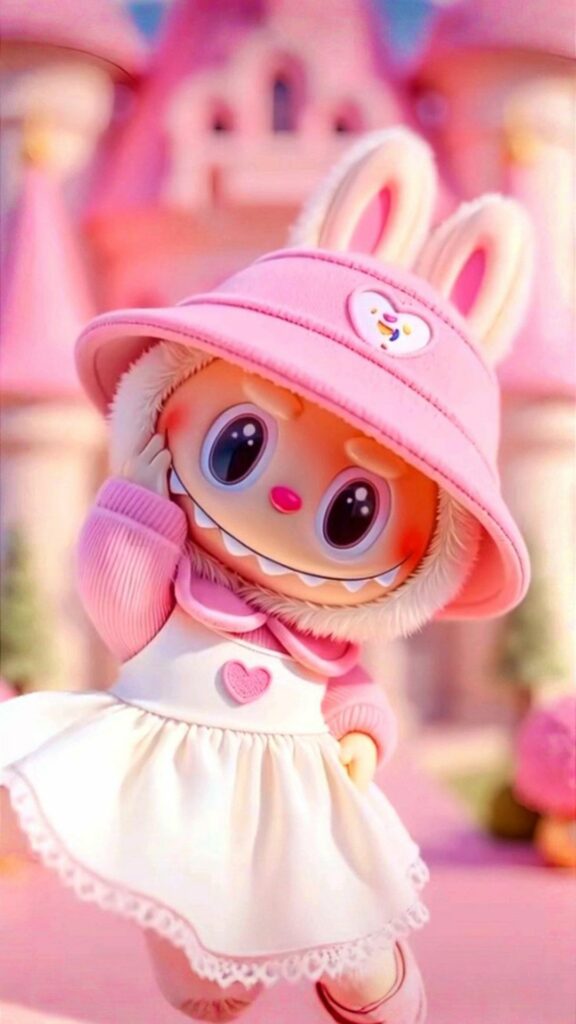 Nàng Labubu dịu dàng, váy trắng duyên dáng