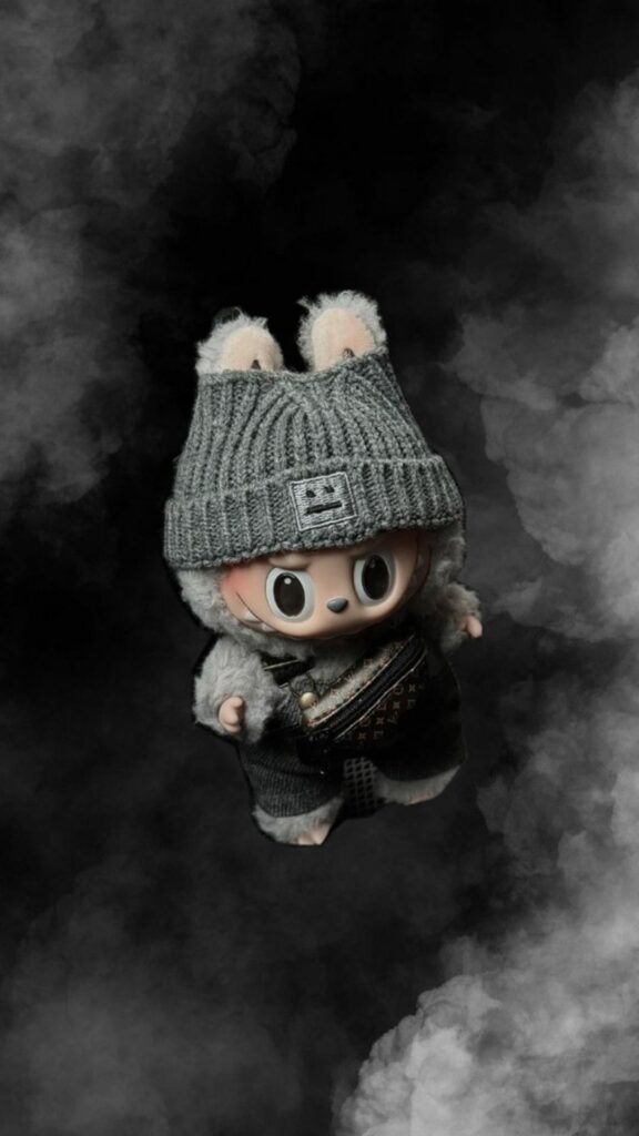 Labubu đen trắng, vô tri giữa làn khói