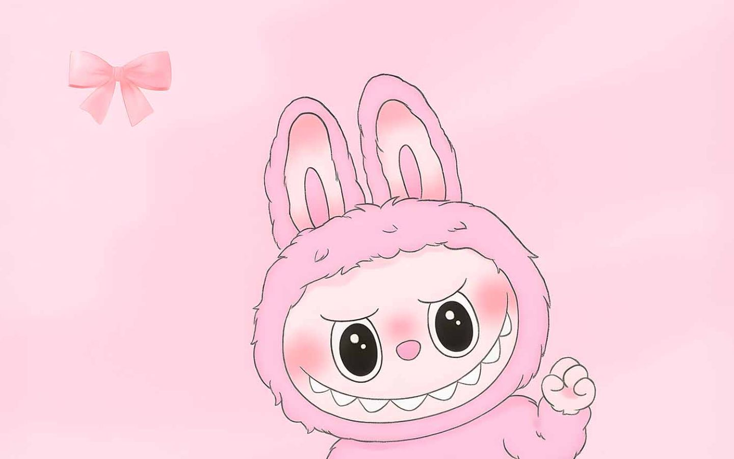 Labubu phiên bản vẽ, với nơ bướm dễ thương