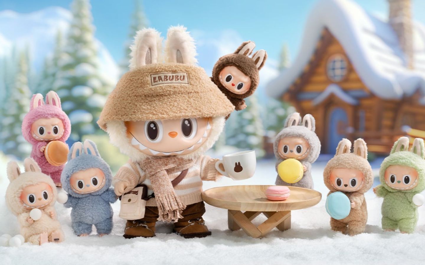 Cả nhóm Labubu chơi đùa giữa mùa đông tuyết