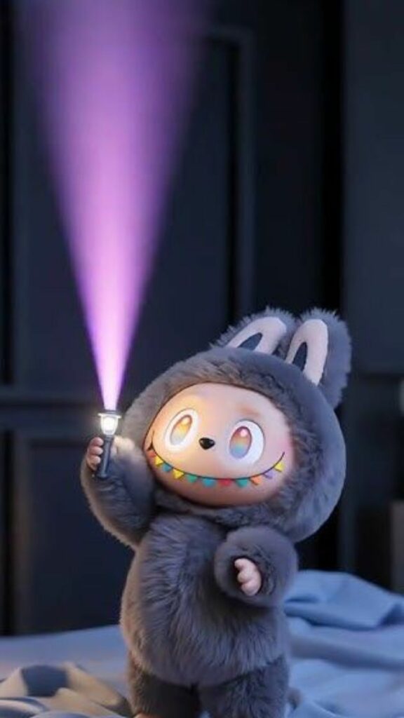 Labubu lông xám, soi đèn tìm kiếm điều thú vị