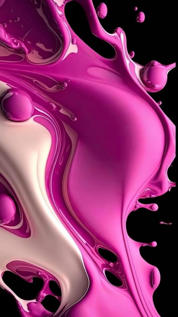 Hình nền màu hồng cute nhất cho điện thoại và máy tính 30 Dòng chất lỏng magenta đang bắn tung tóe đầy cuốn hút