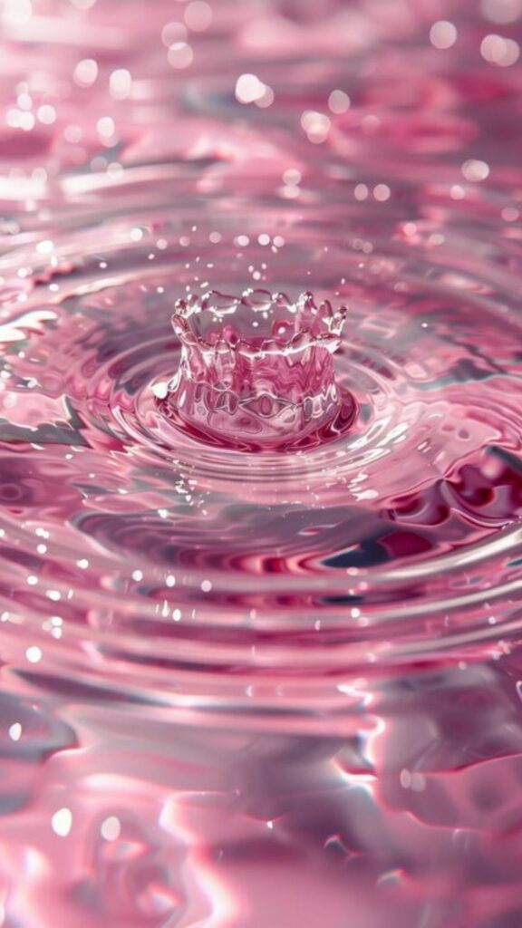 Hình nền màu hồng cute nhất cho điện thoại và máy tính 31 Hiệu ứng gợn sóng mặt nước ánh kim loại lãng mạn