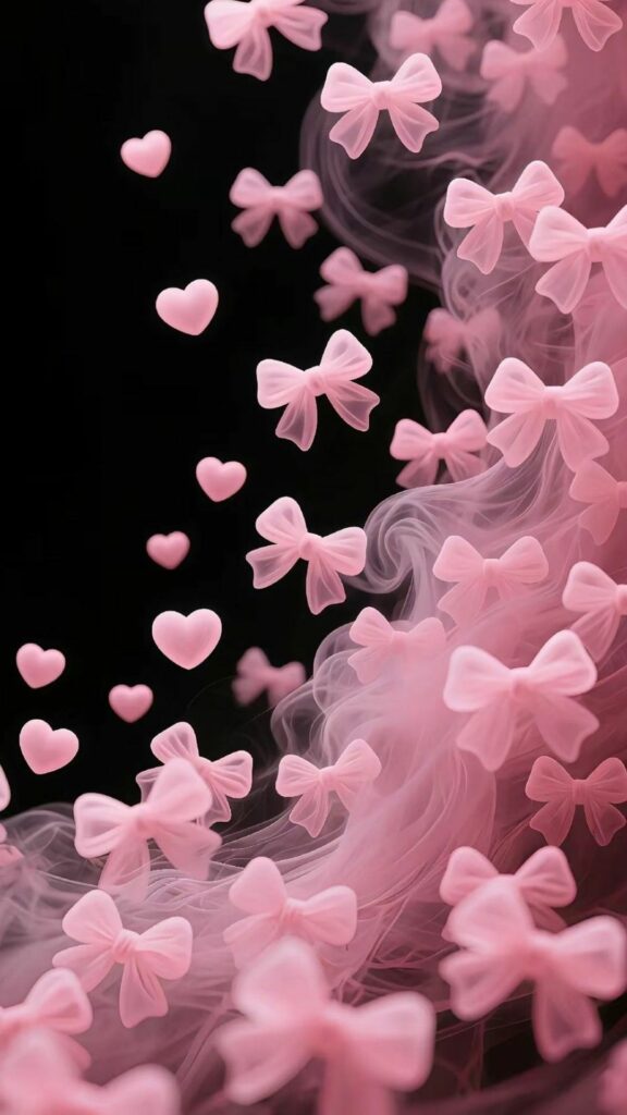 Hình nền màu hồng cute nhất cho điện thoại và máy tính 8 Cơn mưa sao băng hồng lấp lánh trên nền trời đêm