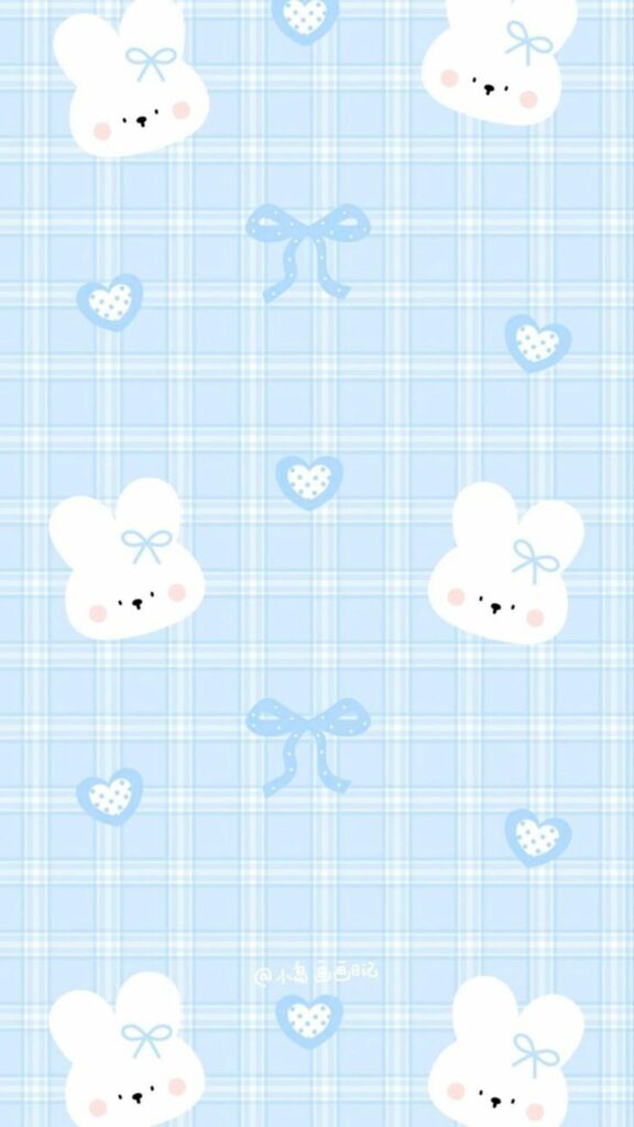 Hình nền gấu cute màu xanh nhạt