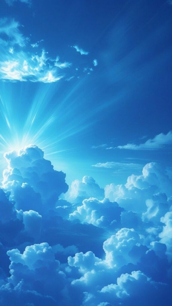 Hình ảnh bầu trời với những đám mây bồng bềnh