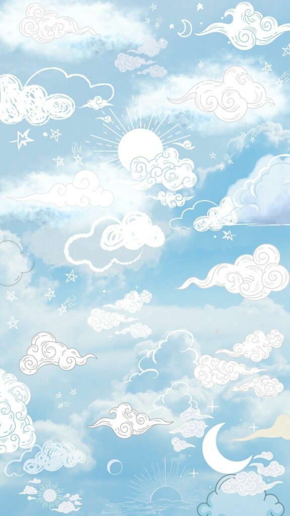 Hình nền xanh dương với họa tiết thú vị