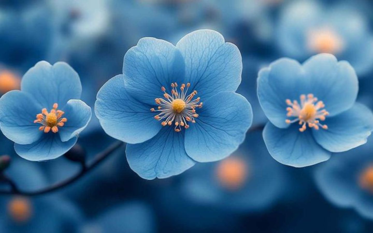 Hình nền hoa xanh dương ấn tượng và độc đáo