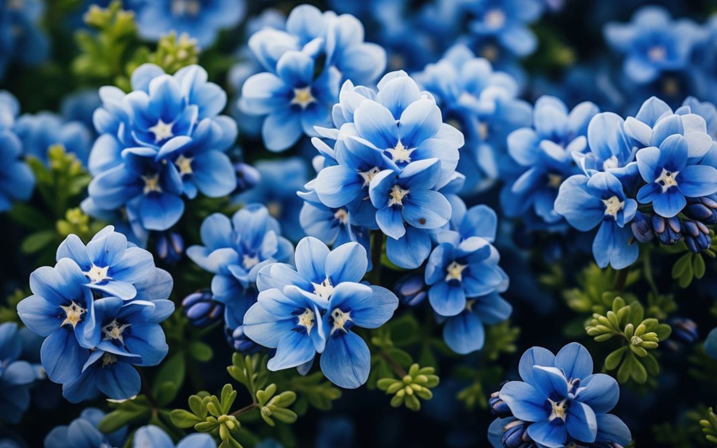 Hình nền hoa lá màu xanh dương đẹp