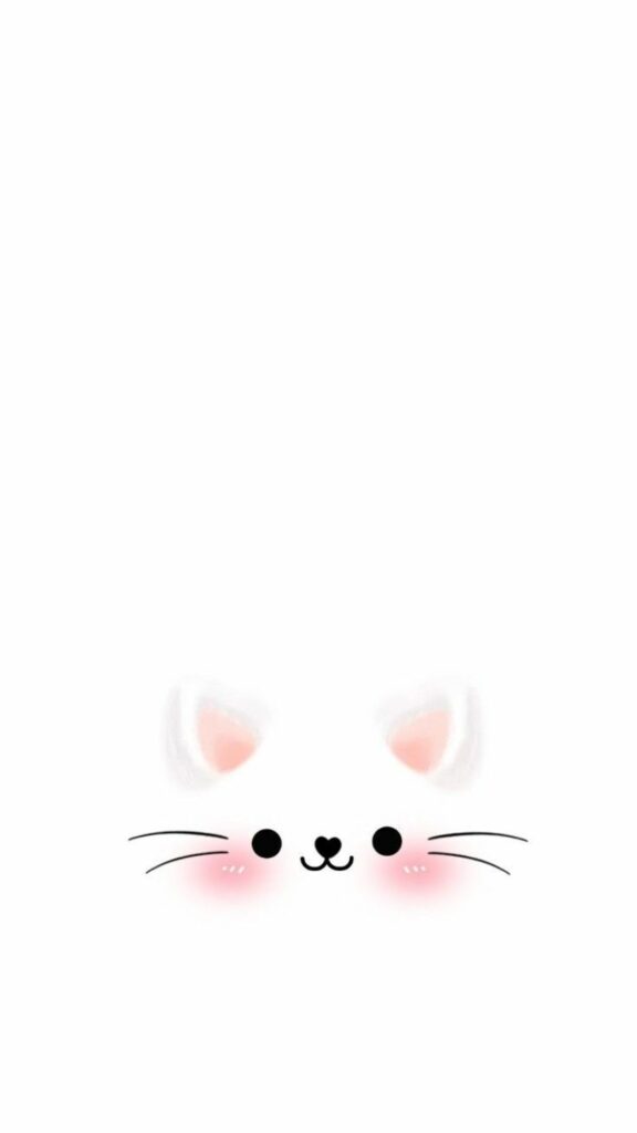 Hình nền màu trắng với ảnh chú mèo dễ thương