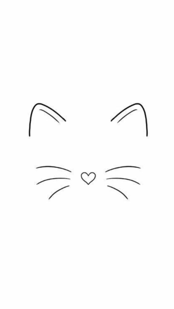 Ảnh nền cho điện thoại với gam màu trắng và hình vẽ cute