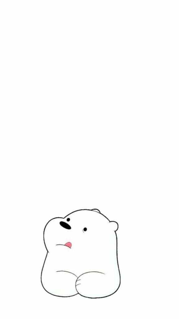 Ảnh nền màu trắng với hình chú gấu đáng yêu