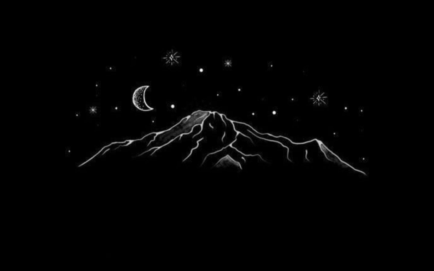Hình nền màu đen trắng với cảnh núi và bầu trời