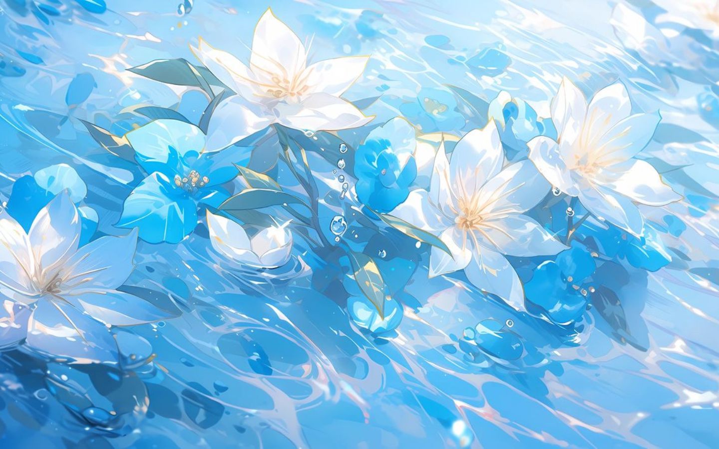 Hình ảnh hoa rơi dưới nước ấn tượng