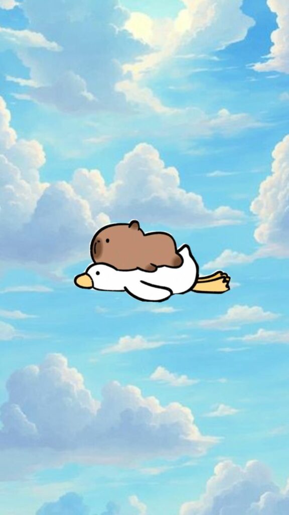 Capybara lướt mây trắng, vô tư giữa trời