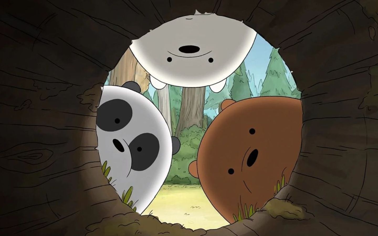 Ba chú gấu, khuôn mặt vô tri nằm trên tấm ván