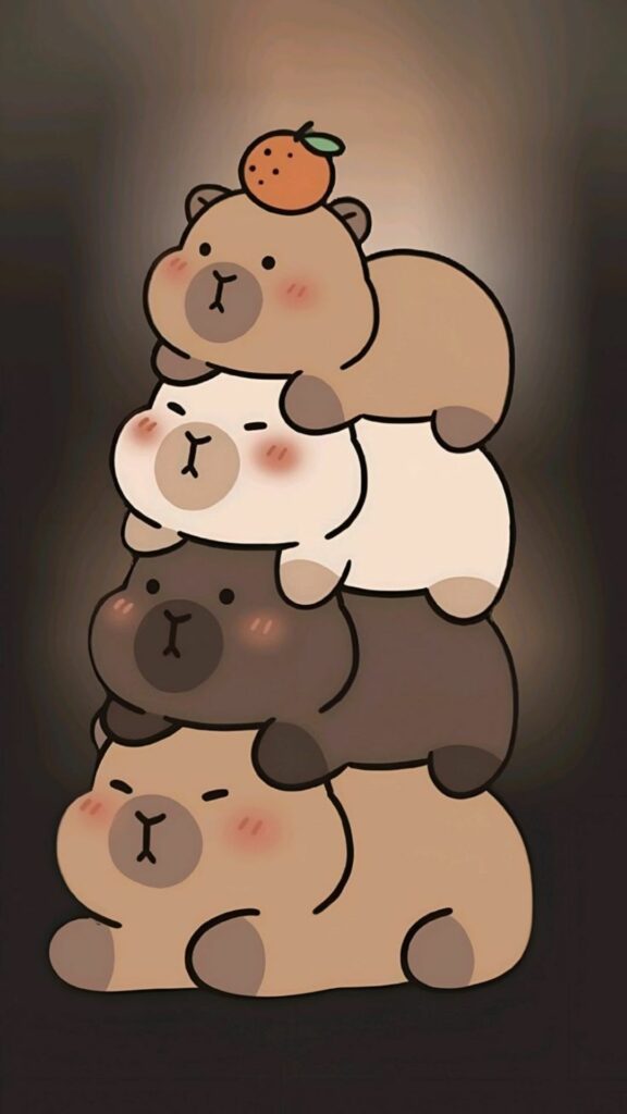 Capybara chồng chất trong bóng tối đầy ấm cúng