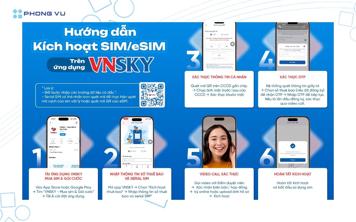 Nhận ngay eSIM miễn phí khi mua iPhone 17 và iPad tại Phong Vũ 1 Hướng dẫn kích hoạt eSIM trên ứng dụng VNSKY