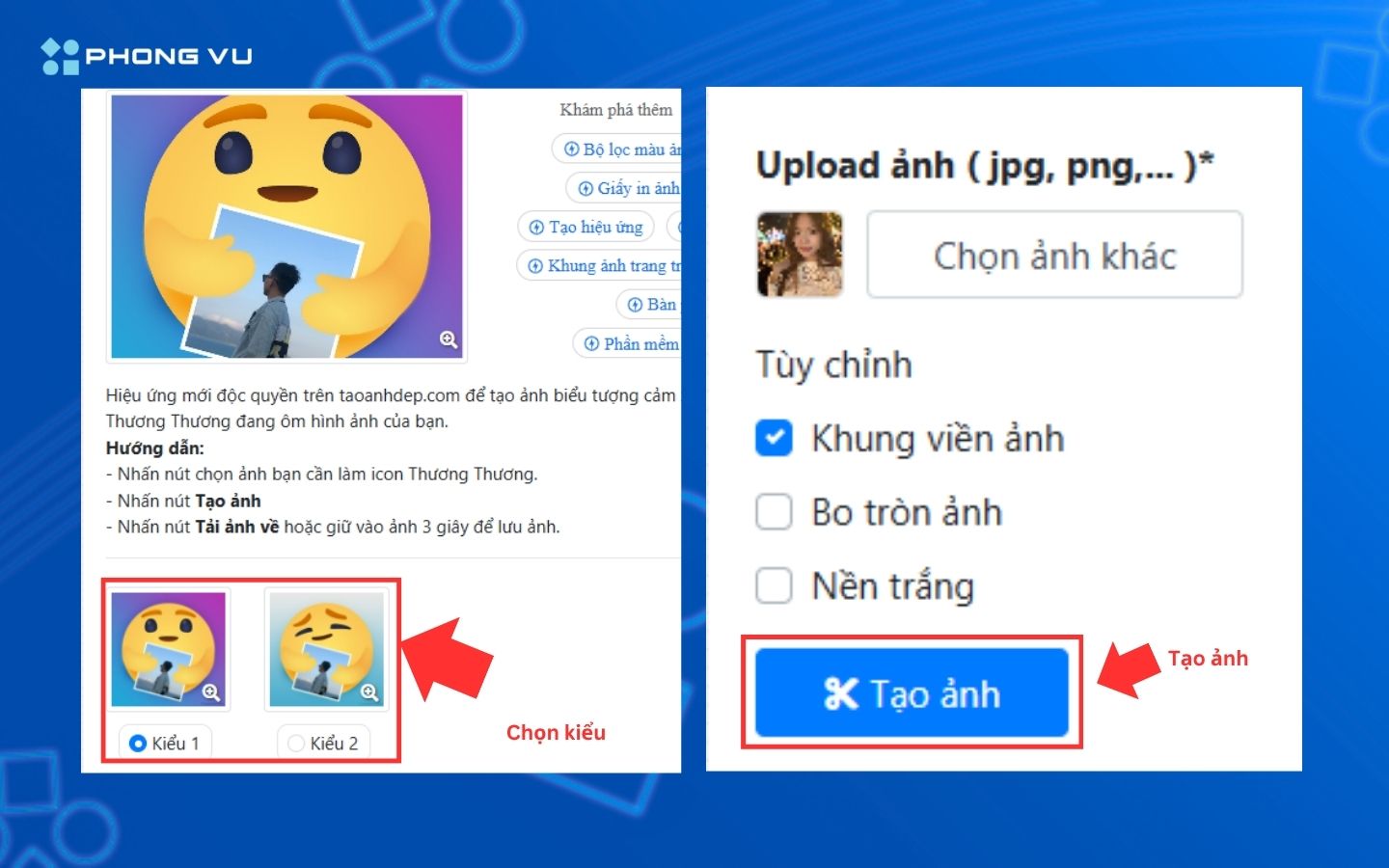 Tùy chỉnh kiểu ảnh Icon ôm lấy!