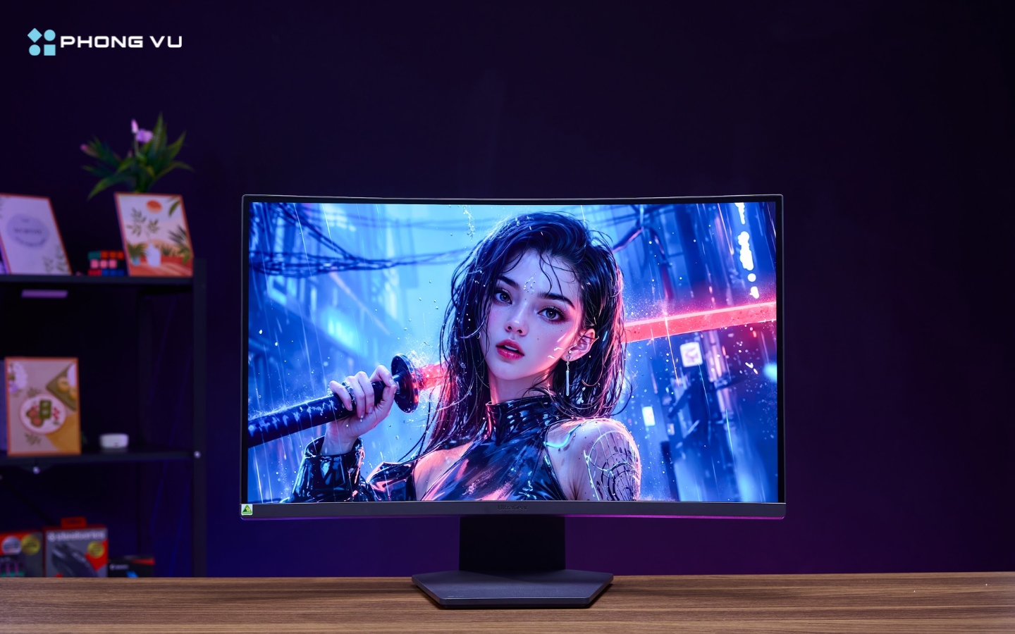 Màn hình LG UltraGear 27GS60QC-B sở hữu thiết kế hiện đại với ba cạnh viền mỏng