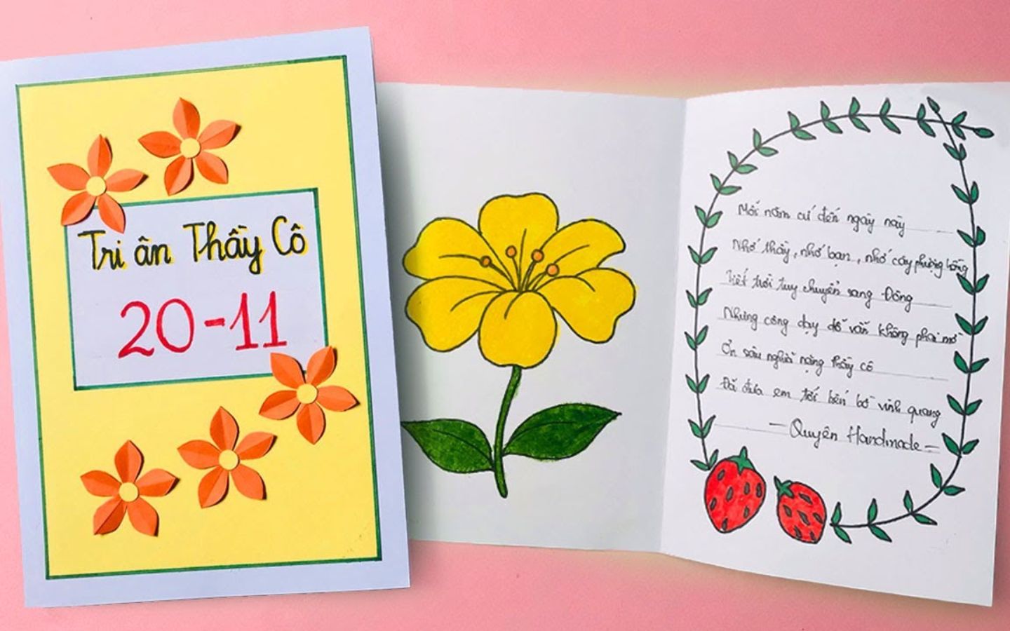 Thiệp đơn giản, chứa đựng lòng biết ơn