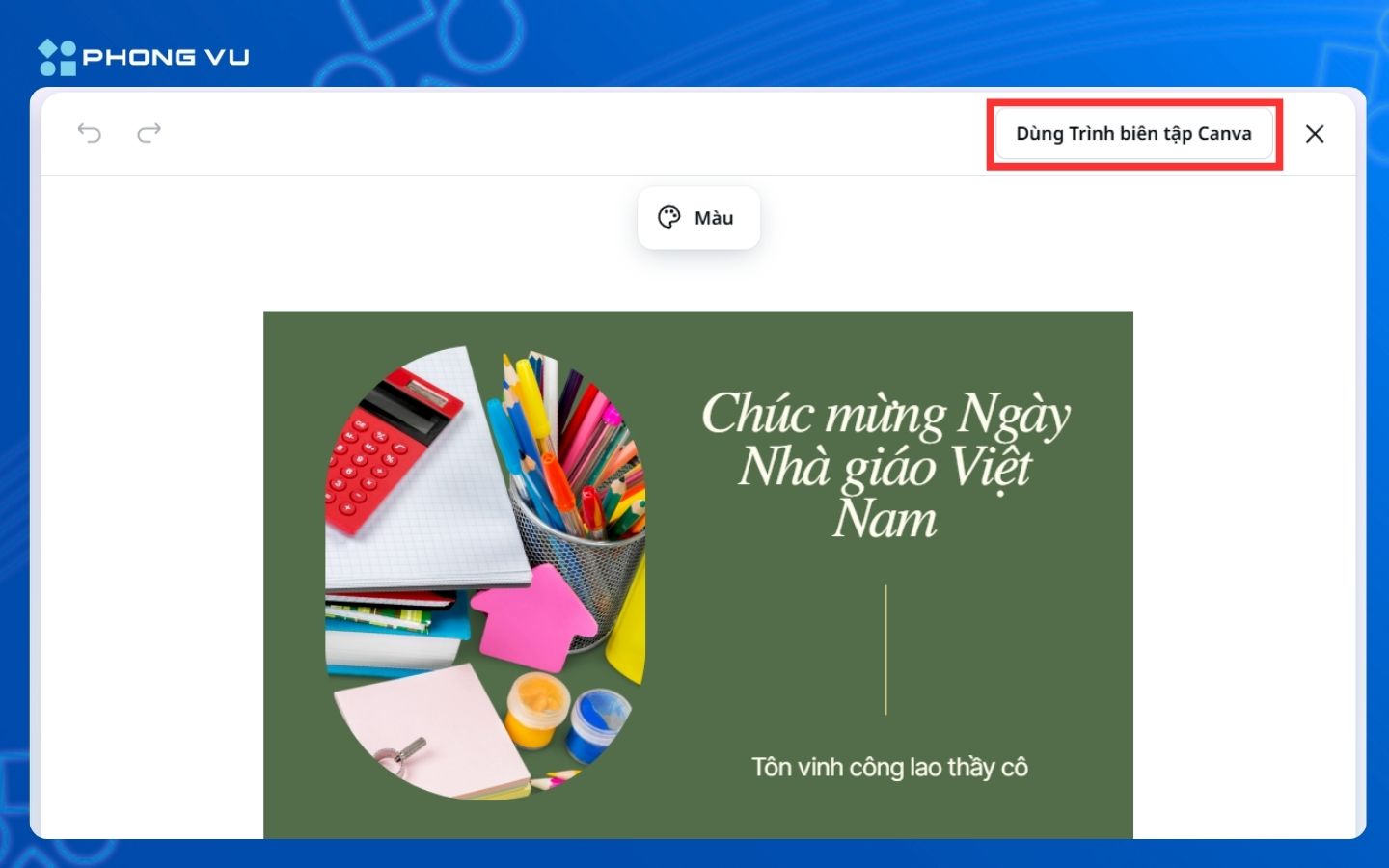 Chọn mẫu ưng ý và chỉnh sửa