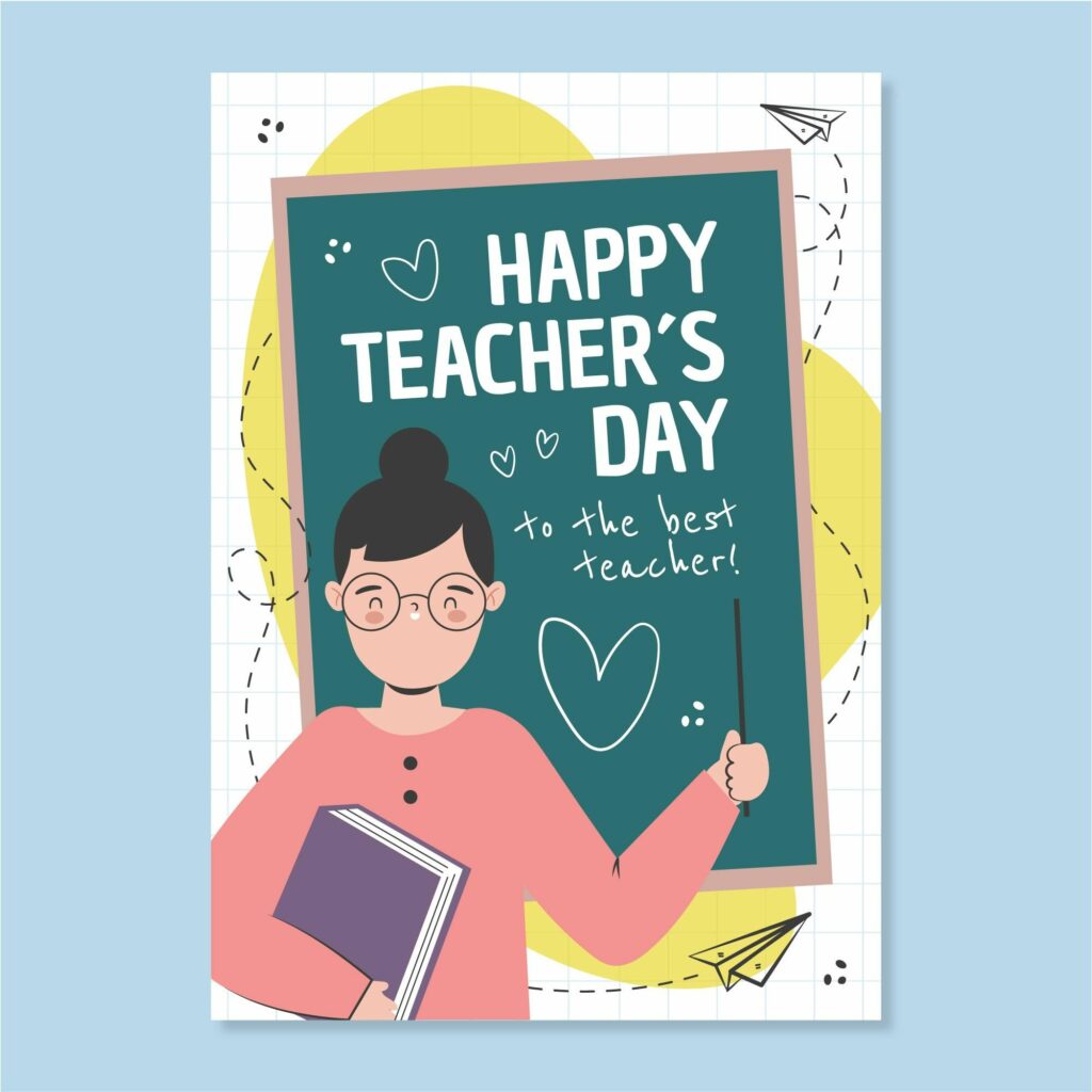 Nét vẽ đáng yêu, chúc mừng thầy cô giáo