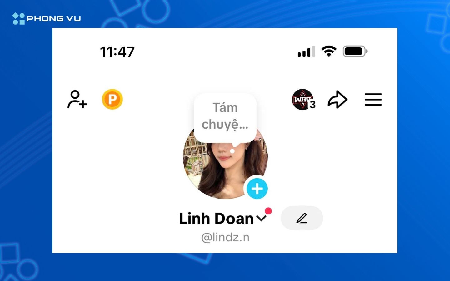 Chuyển đến tab Profile.