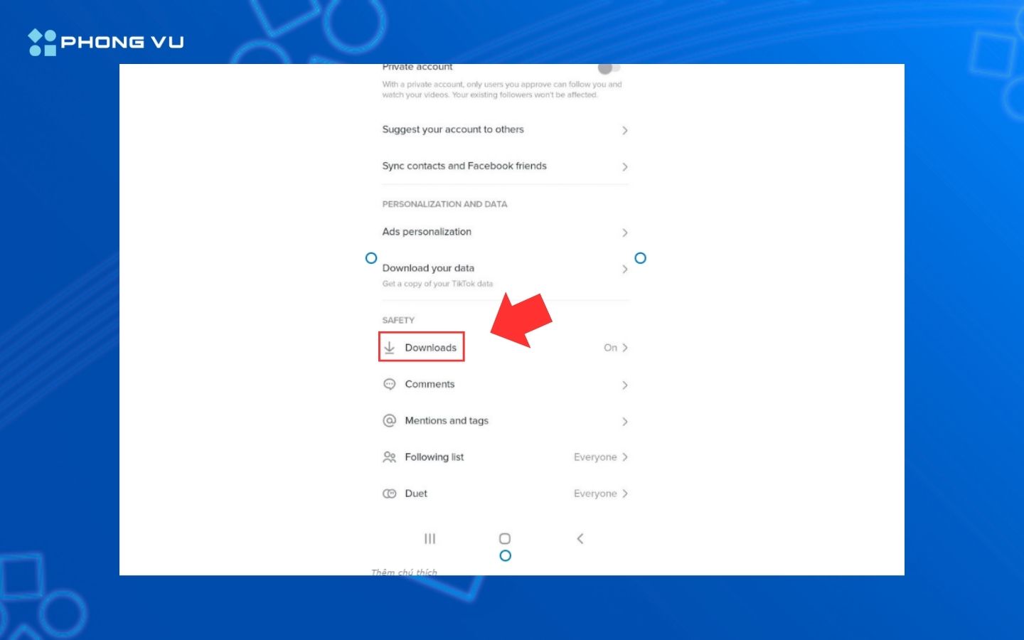 Nhấn vào Download your data.