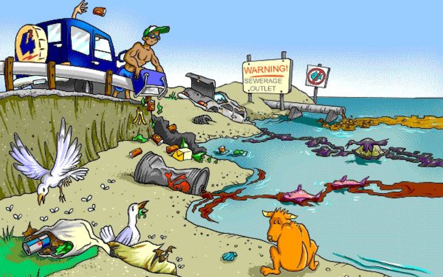 Bãi rác ven bờ sông