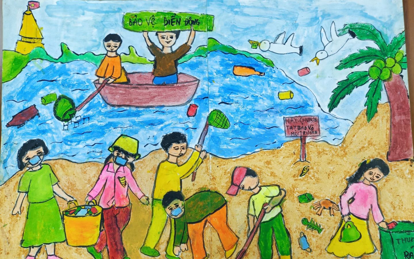 Thu gom rác trên sông