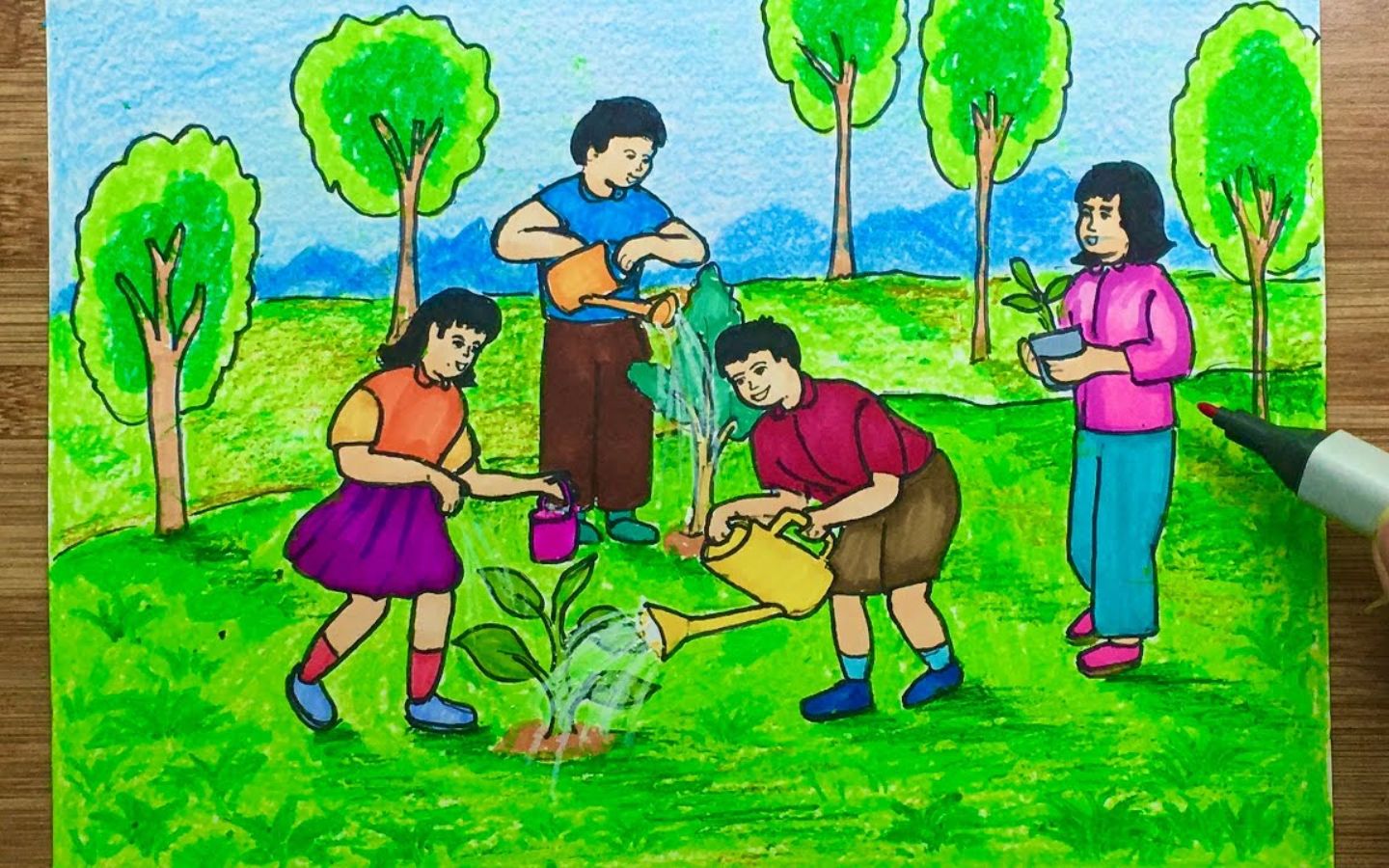 Cả nhà cùng trồng cây