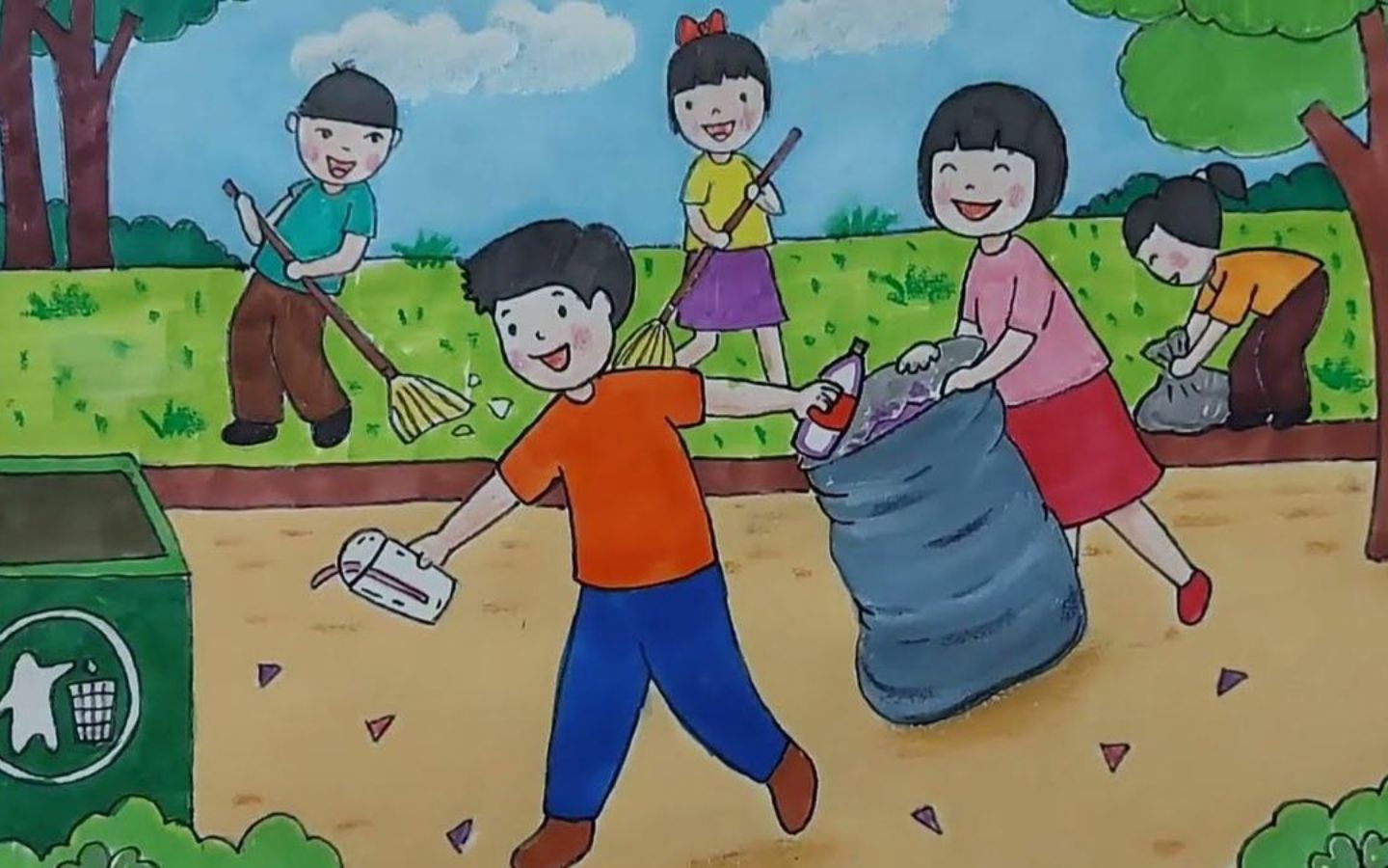 Chung tay dọn rác