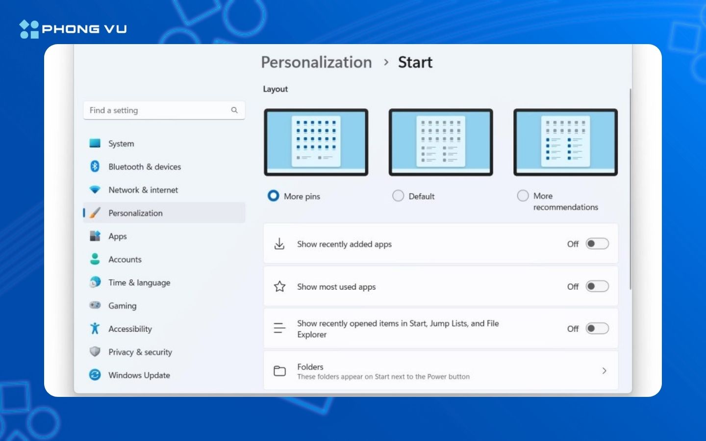 Windows 11 22H2 còn cung cấp 3 bố cục mới cho Start menu