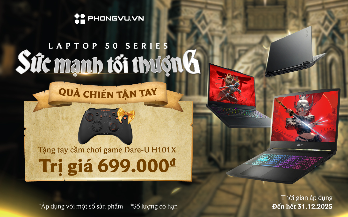 Mua laptop 50 Series tại Phong Vũ, nhận ngay quà “chiến” hấp dẫn