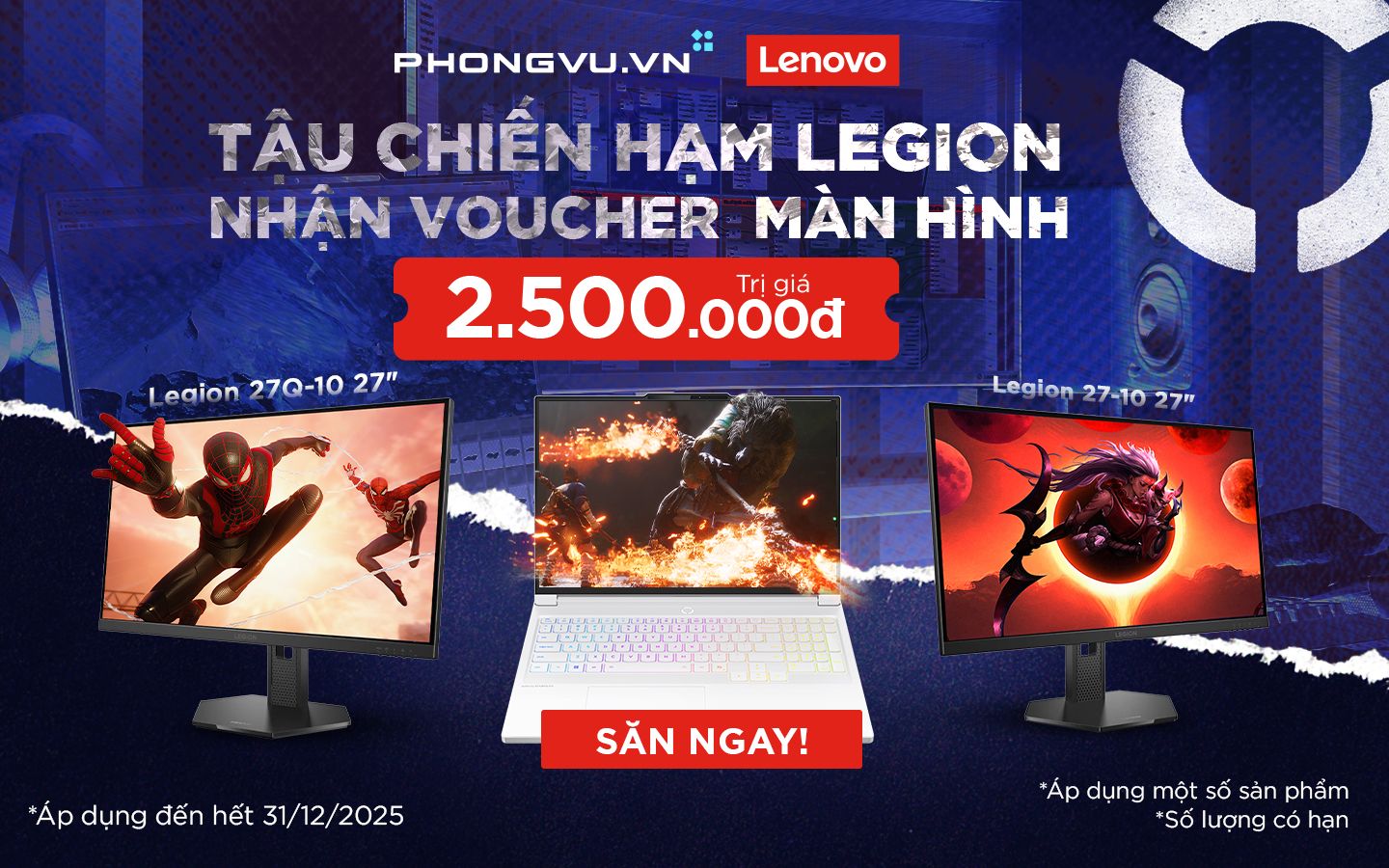 Ưu đãi cho game thủ: Lenovo tặng voucher màn hình trị giá 2,5 triệu 1 Ưu đãi cho game thủ: Legion tặng voucher màn hình trị giá 2,5 triệu
