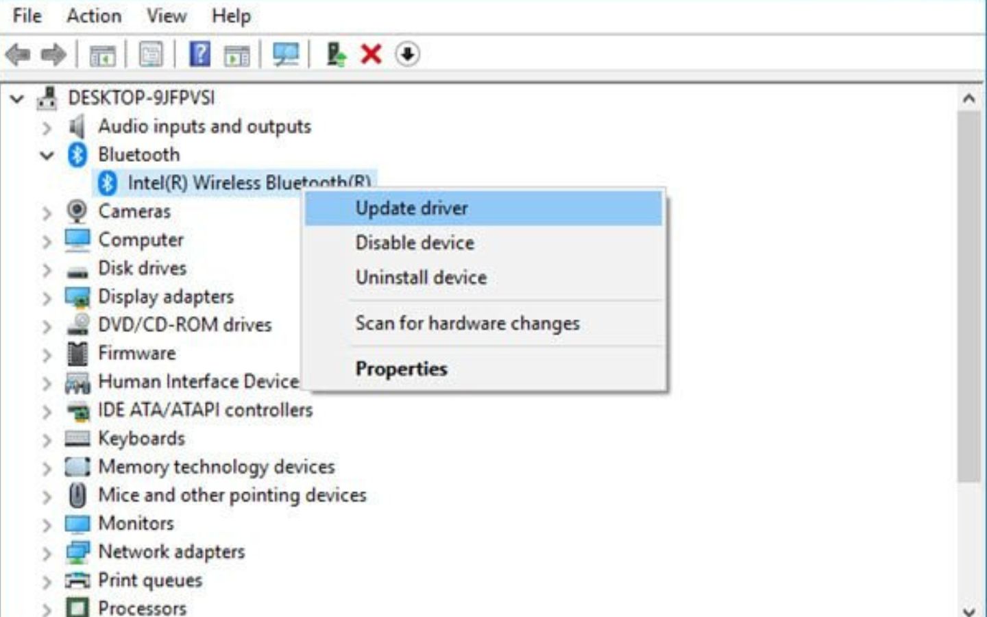 Cập nhật lại driver Bluetooth cho laptop