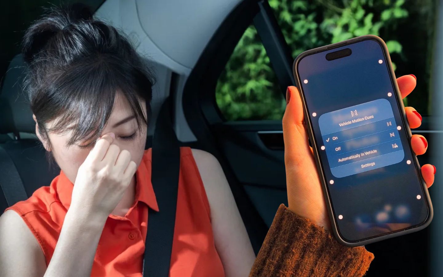 Các tùy chọn của tính năng giảm say xe