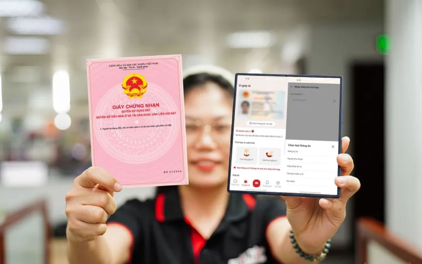 Ứng VNeID cho phép người dân gửi thông tin sổ đỏ trực tuyến đến cơ quan Nhà nước