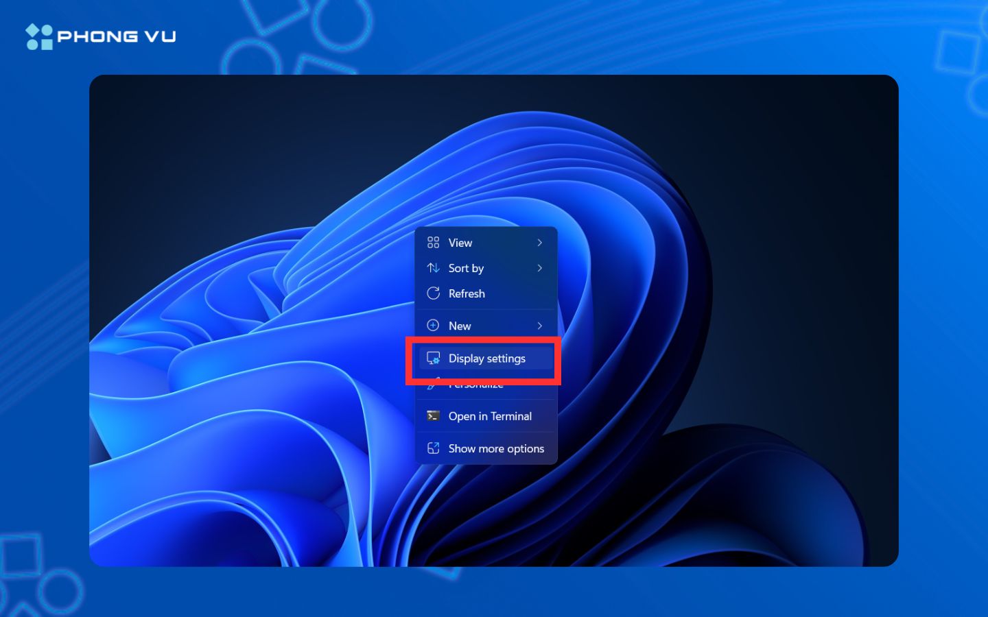 chọn Display settings