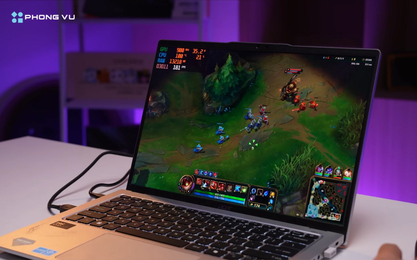 Máy xử lý mượt mà các tựa game nhẹ ở độ phân giải 2.8K nhiệt độ CPU thường đạt 90°C khá nóng