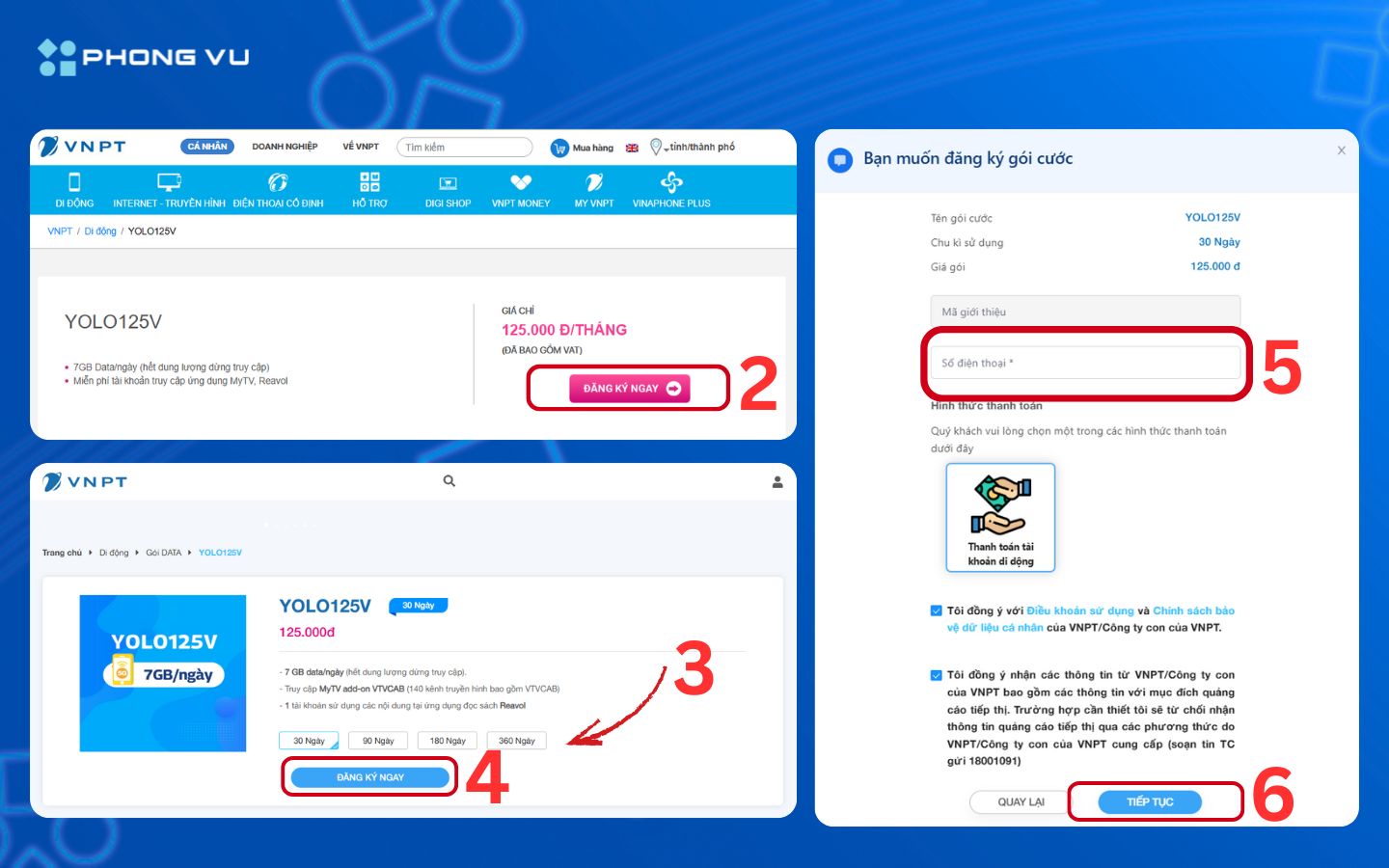 Cách đăng ký gói cước 4G VinaPhone qua website 