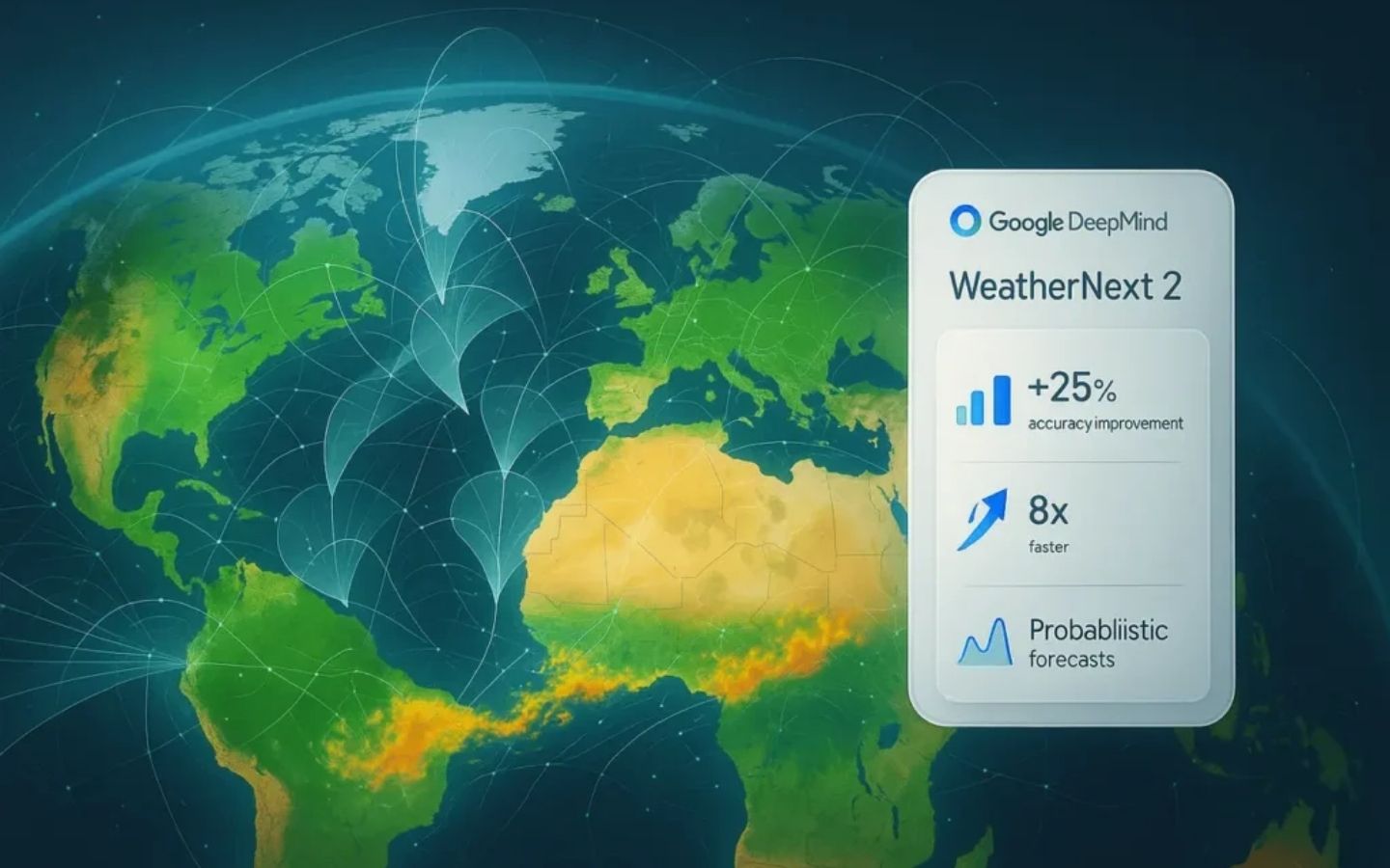 Google ra mắt mô hình AI WeatherNext 2 nâng cấp dự báo thời tiết 1 Google ra mắt mô hình AI WeatherNext 2 nâng cấp dự báo thời tiết