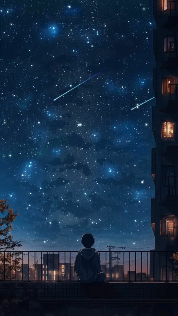 Ngắm sao trên mái nhà đêm khuya