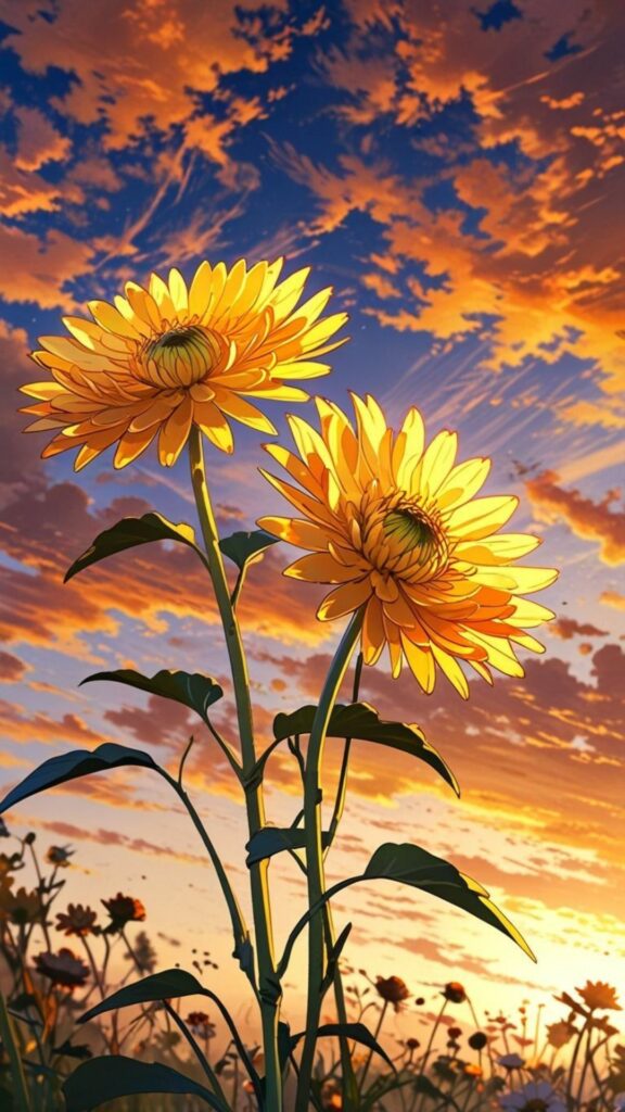 Hoa hướng dương rực rỡ ánh chiều tà