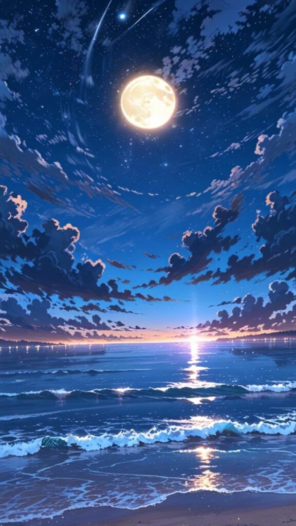 Ánh trăng ẩn hiện giữa tầng mây