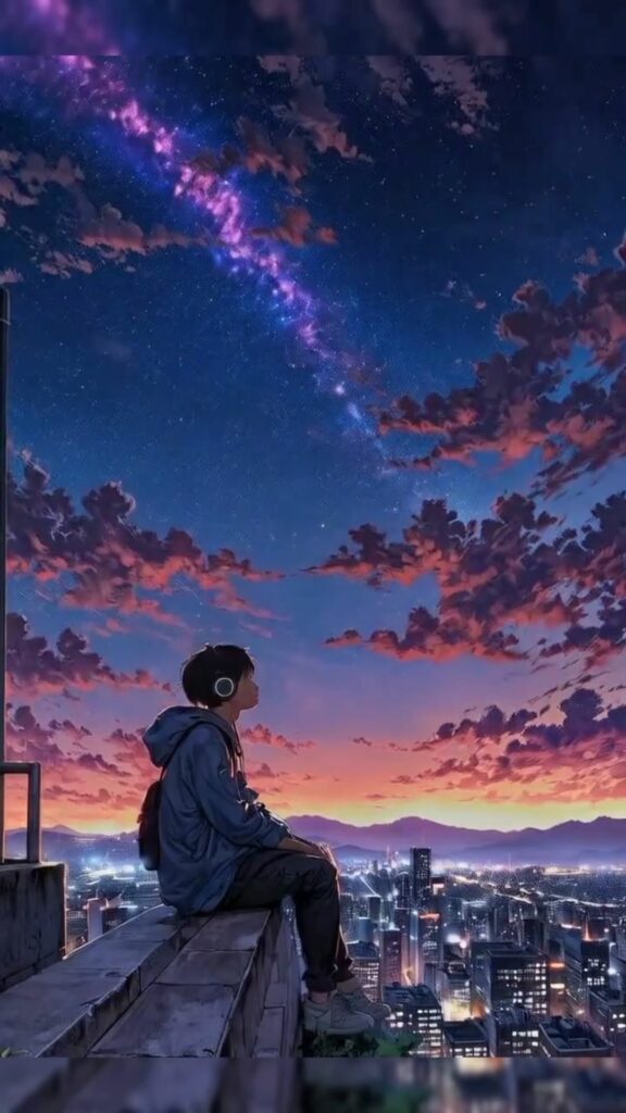 Ngồi ngắm thành phố lúc hoàng hôn