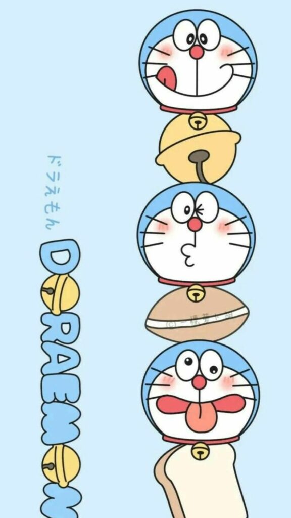Biểu cảm Doraemon dễ thương xếp dọc, tràn ngập niềm vui